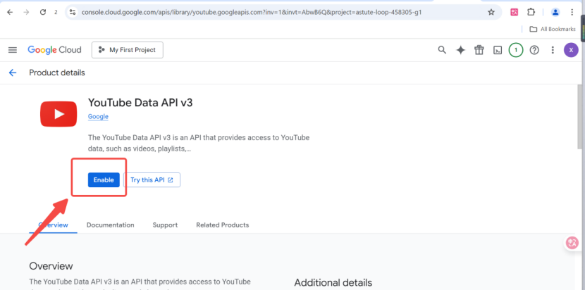 Visit Google Cloud Console