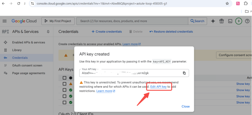 Enable APIs and Services